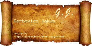 Gerbovics Jakus névjegykártya